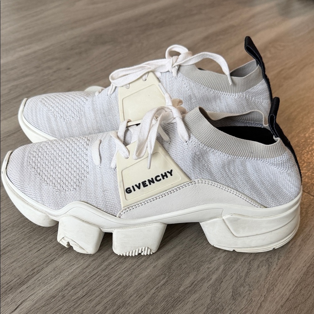 Givenchy White and Black Knit Sneakers